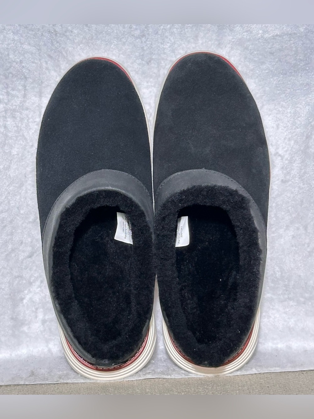 L.L.Bean Womens Black Kennebec Suede Shearling SlipOn Clogs Slippers Shoes SZ 8M - Picture 5 of 11